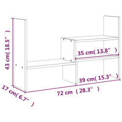 Podstawka na monitor, czarna, (39-72)x17x43 cm, drewno sosnowe