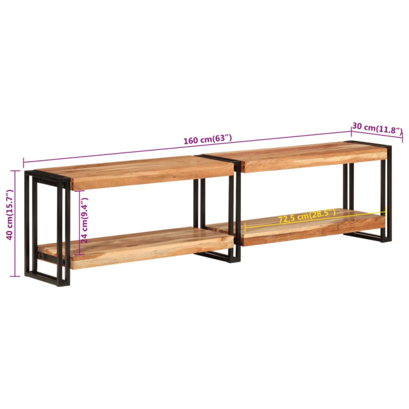 Szafka pod TV, 160x30x40 cm, lite drewno akacjowe