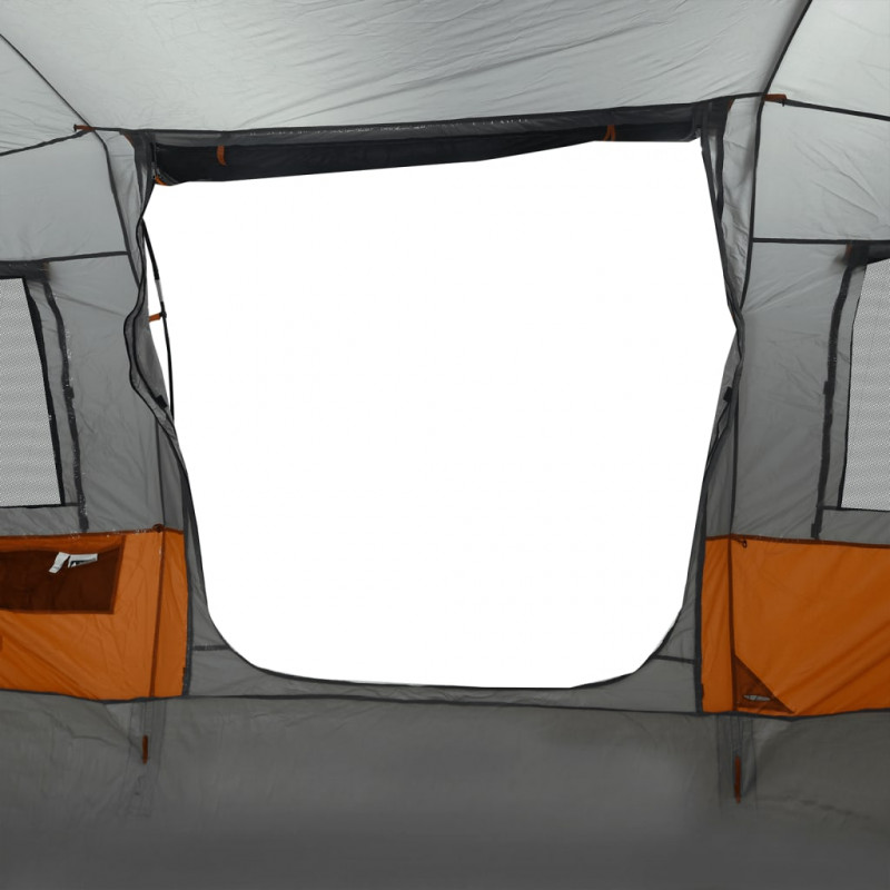 Namiot turystyczny, 4-os., szaro-pomarańczowy, wodoszczelny