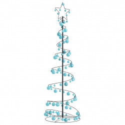 Stożkowa choinka z lampek z bombkami, 120 LED, 180 cm