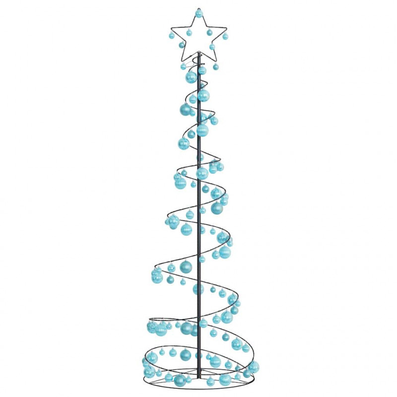 Stożkowa choinka z lampek z bombkami, 120 LED, 180 cm