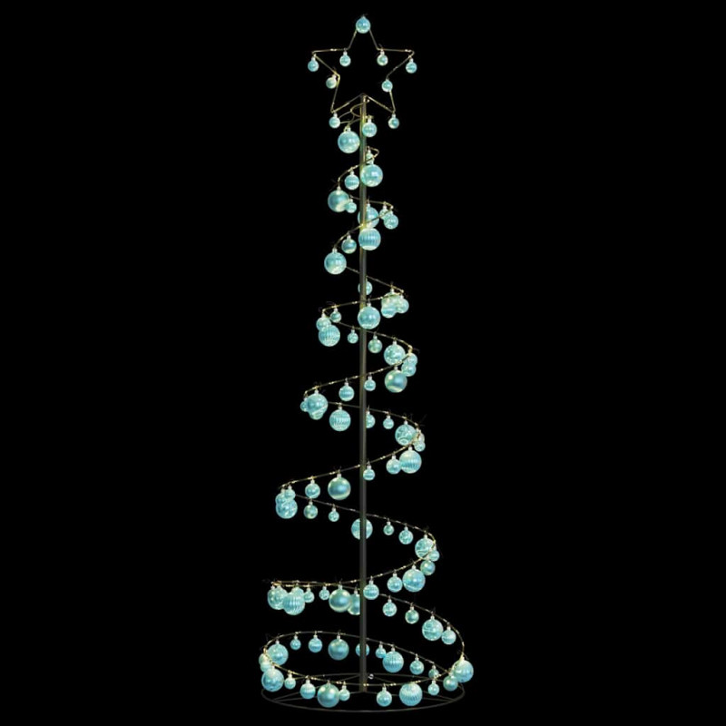 Stożkowa choinka z lampek z bombkami, 120 LED, 180 cm