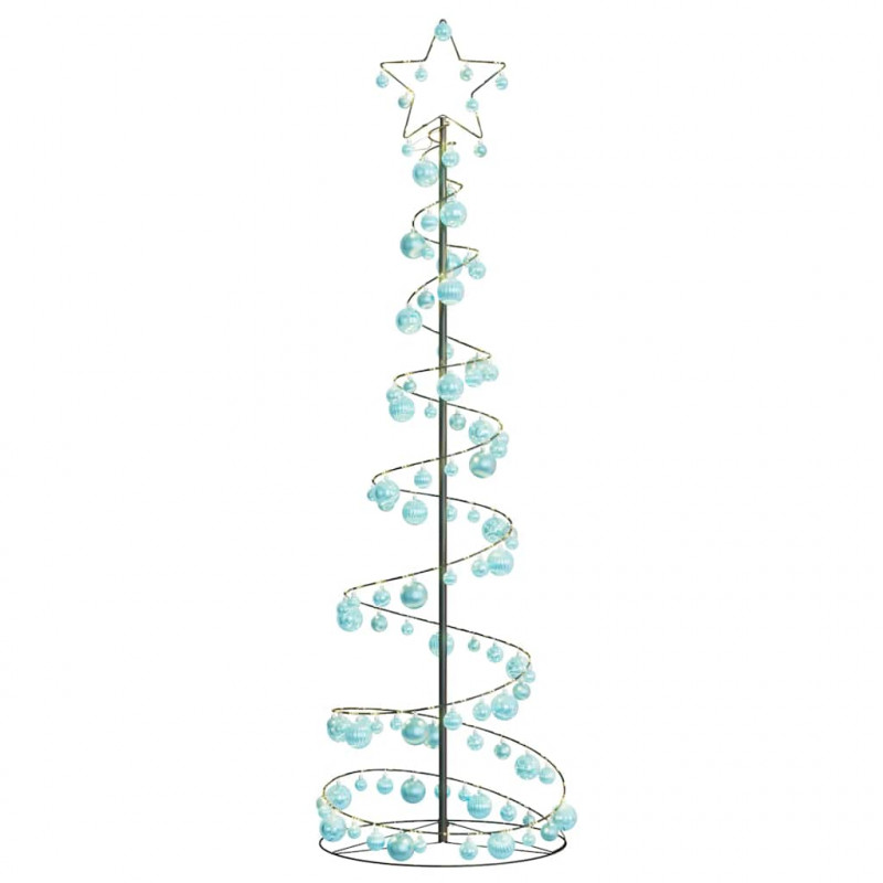 Stożkowa choinka z lampek z bombkami, 120 LED, 180 cm
