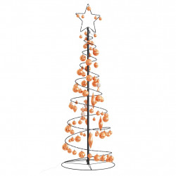 Stożkowa choinka z lampek z bombkami, 100 LED, 150 cm