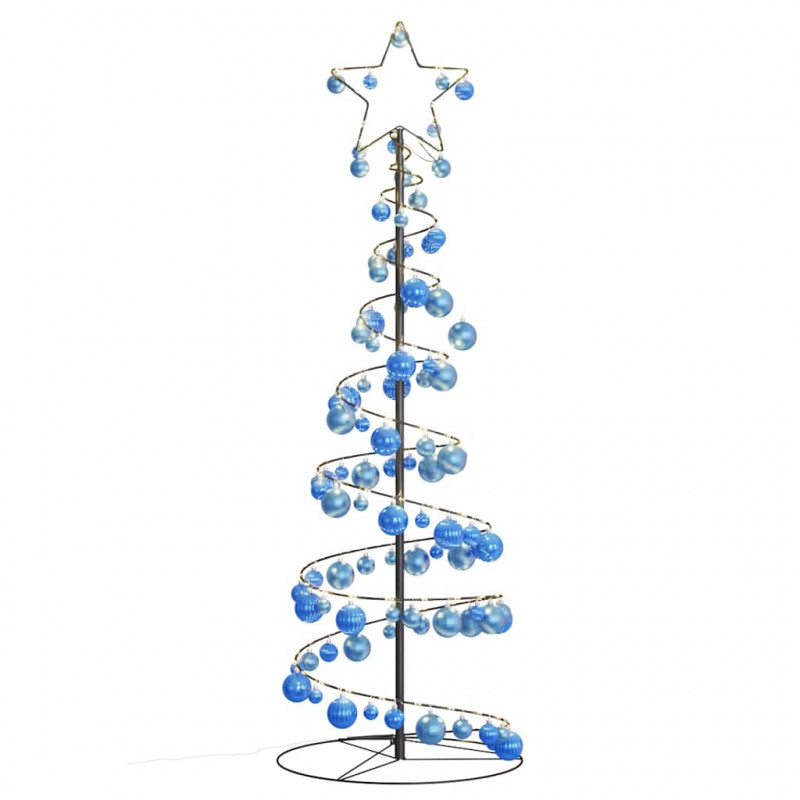 Stożkowa choinka z lampek z bombkami, 100 LED, 150 cm