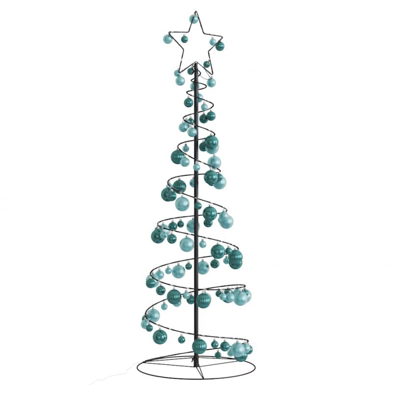 Stożkowa choinka z lampek z bombkami, 100 LED, 150 cm