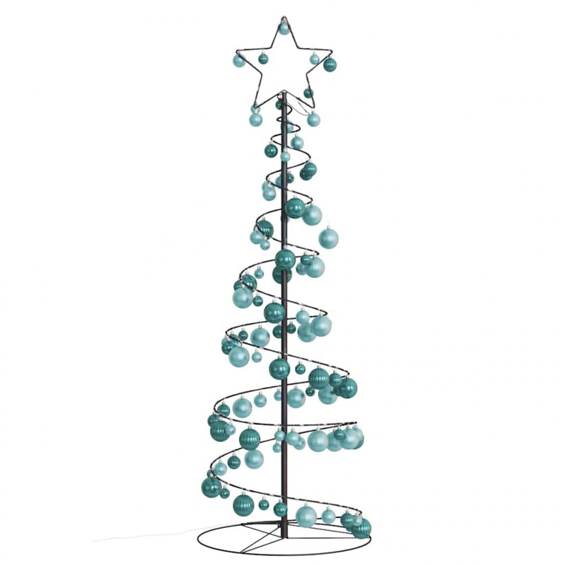 Stożkowa choinka z lampek z bombkami, 100 LED, 150 cm
