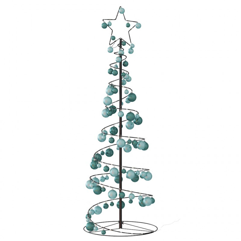 Stożkowa choinka z lampek z bombkami, 100 LED, 150 cm