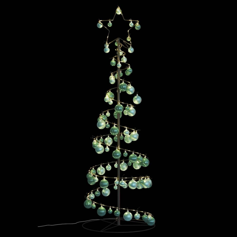 Stożkowa choinka z lampek z bombkami, 100 LED, 150 cm
