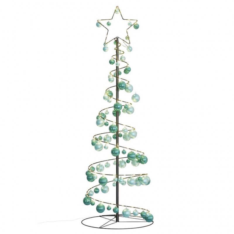 Stożkowa choinka z lampek z bombkami, 100 LED, 150 cm