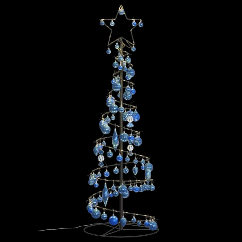 Stożkowa choinka z lampek z bombkami, 100 LED, 150 cm