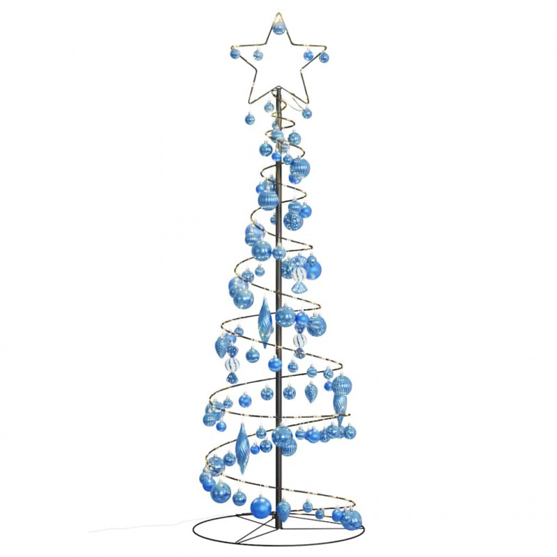 Stożkowa choinka z lampek z bombkami, 100 LED, 150 cm