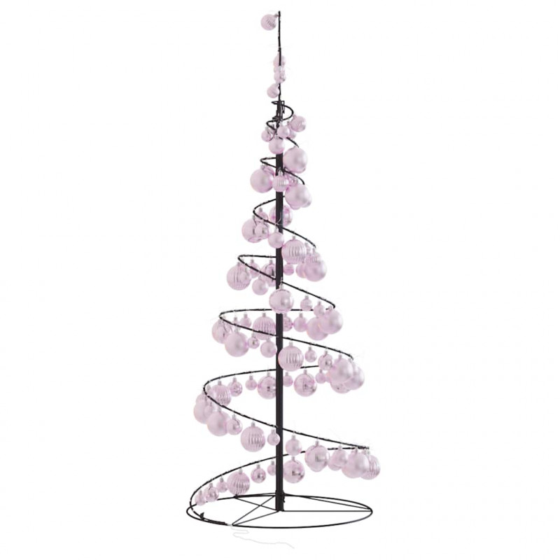 Stożkowa choinka z lampek z bombkami, 80 LED, 120 cm