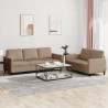 2-osobowa sofa z poduszkami, cappuccino, sztuczna skóra