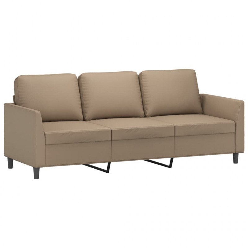 2-osobowa sofa z poduszkami, cappuccino, sztuczna skóra