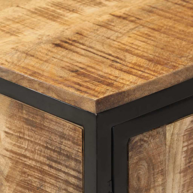 Szafki, 3 szt., 70x35x70 cm, lite surowe drewno mango