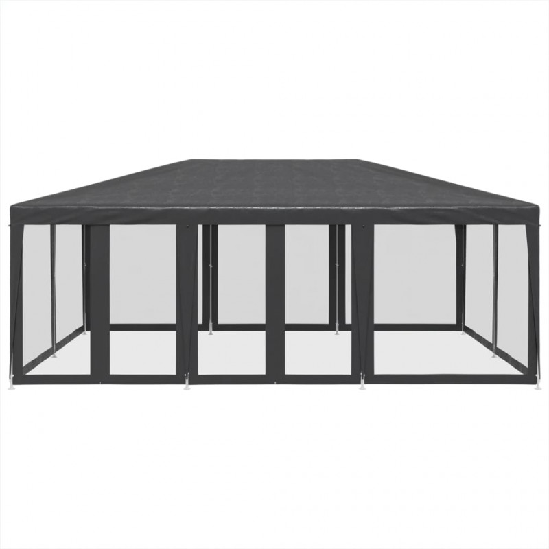 Namiot imprezowy z 10 ścianami z siatki, antracyt, 6x4 m, HDPE
