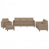 4-osobowa sofa z poduszkami, cappuccino, sztuczna skóra