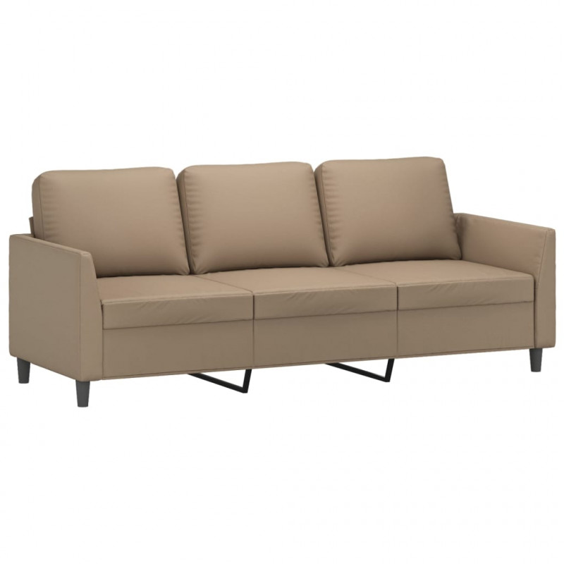 4-osobowa sofa z poduszkami, cappuccino, sztuczna skóra