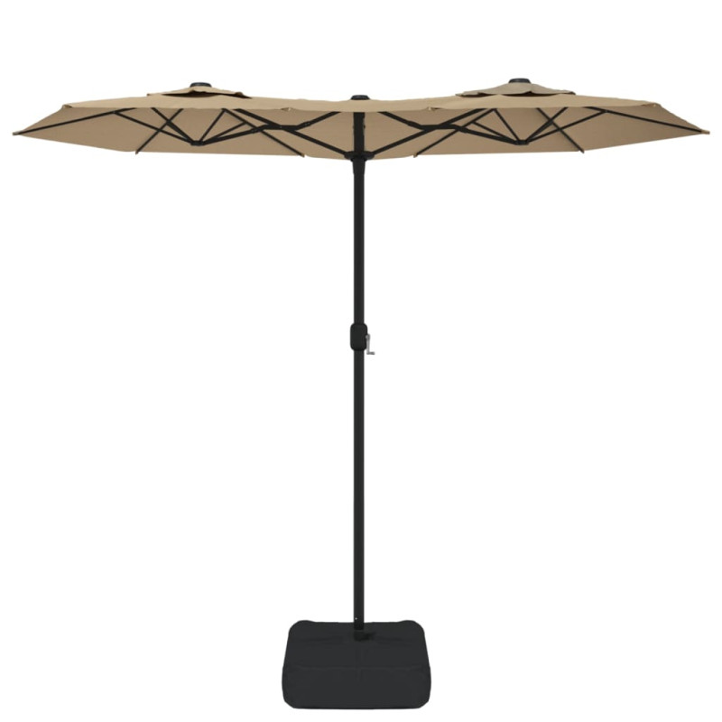 Podwójny parasol ogrodowy, taupe, 316x240 cm