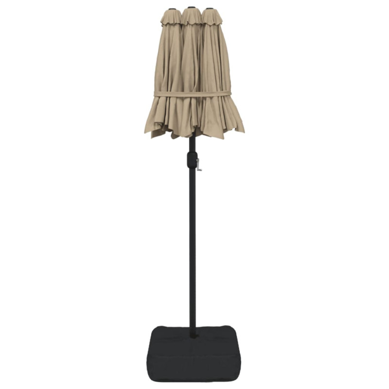 Podwójny parasol ogrodowy, taupe, 316x240 cm