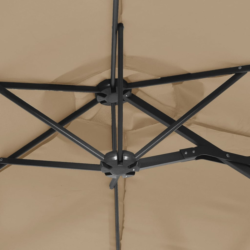 Podwójny parasol ogrodowy, taupe, 316x240 cm