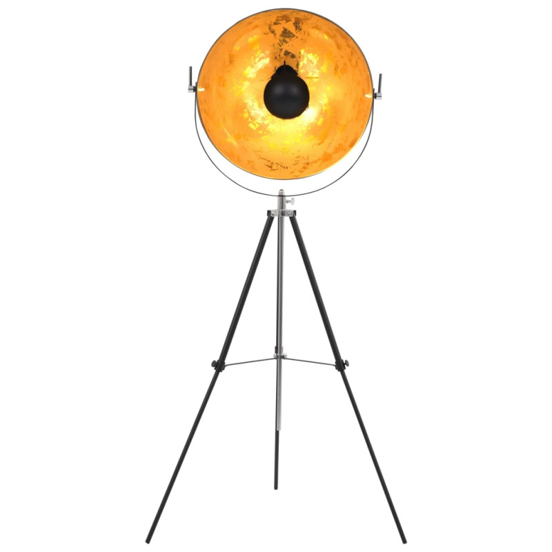 Lampa stojąca, E27, czarno-złota, 51 cm