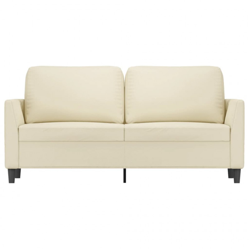 2-osobowa sofa, kremowy, 140 cm, sztuczna skóra