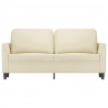 2-osobowa sofa, kremowy, 140 cm, sztuczna skóra