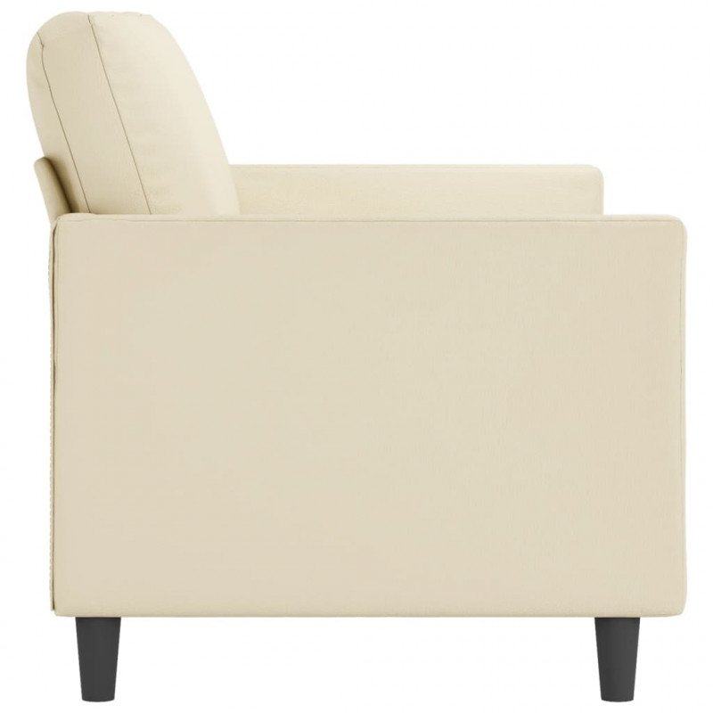 2-osobowa sofa, kremowy, 140 cm, sztuczna skóra