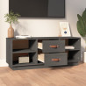 Szafka pod TV, szara, 100x34x40 cm, lite drewno sosnowe