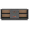 Szafka pod TV, szara, 100x34x40 cm, lite drewno sosnowe