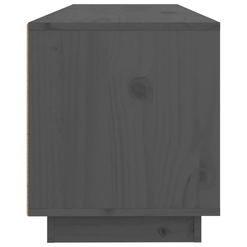 Szafka pod TV, szara, 100x34x40 cm, lite drewno sosnowe