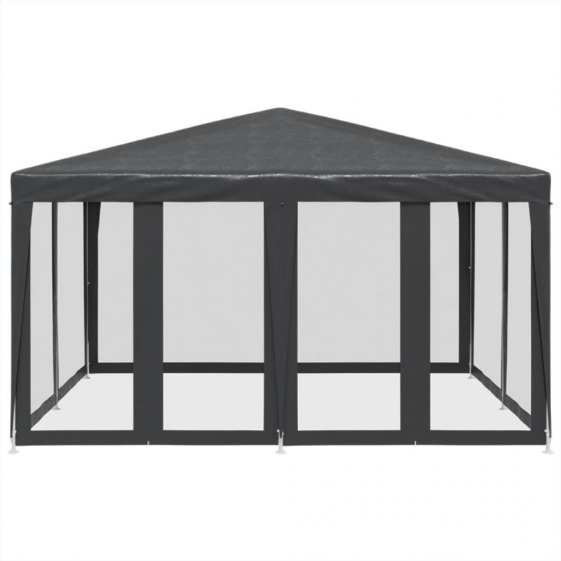Namiot imprezowy z 8 ścianami z siatki, antracyt, 4x4 m, HDPE