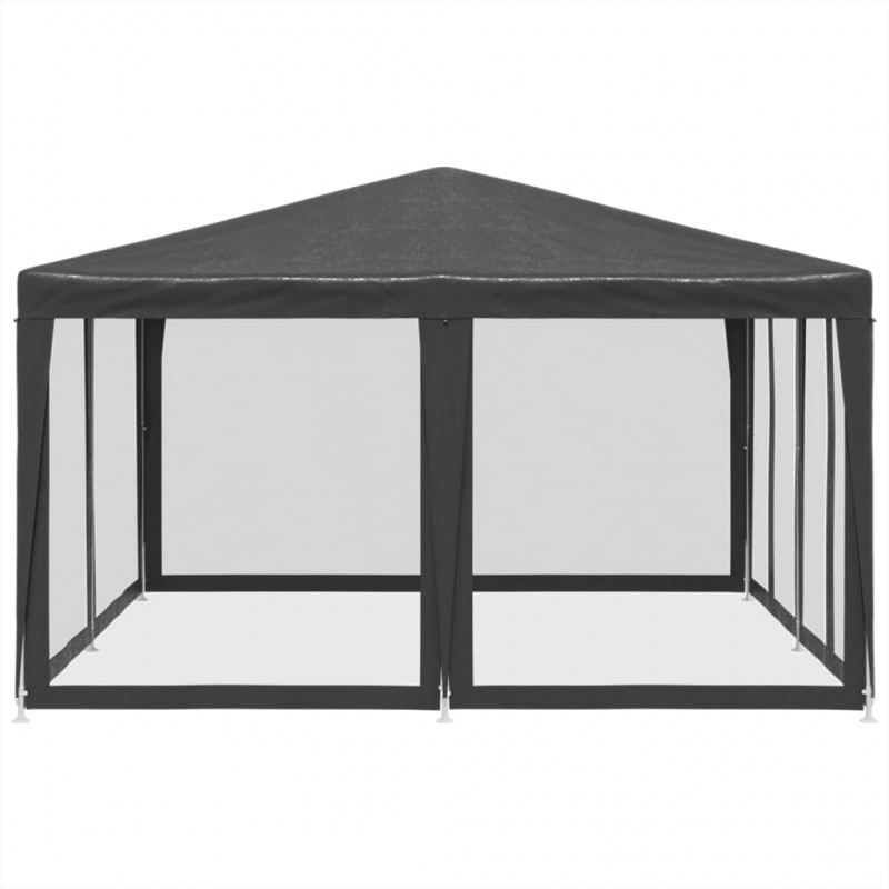 Namiot imprezowy z 8 ścianami z siatki, antracyt, 4x4 m, HDPE