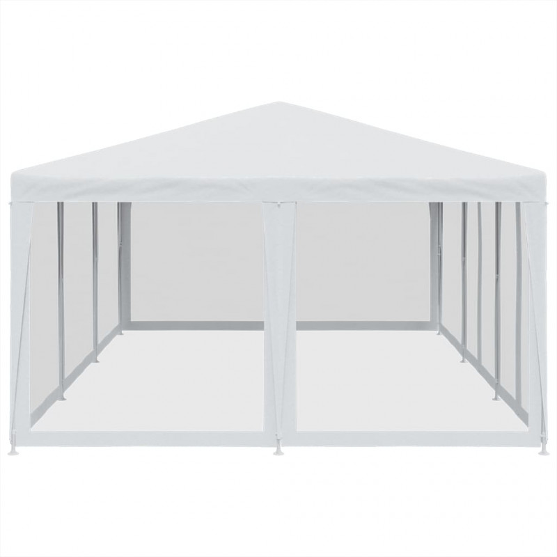 Namiot imprezowy z 10 ścianami z siatki, biały, 6x4 m, HDPE