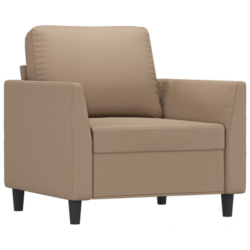 Fotel, kolor cappuccino, 60 cm, obity sztuczną skórą