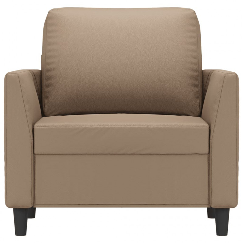 Fotel, kolor cappuccino, 60 cm, obity sztuczną skórą