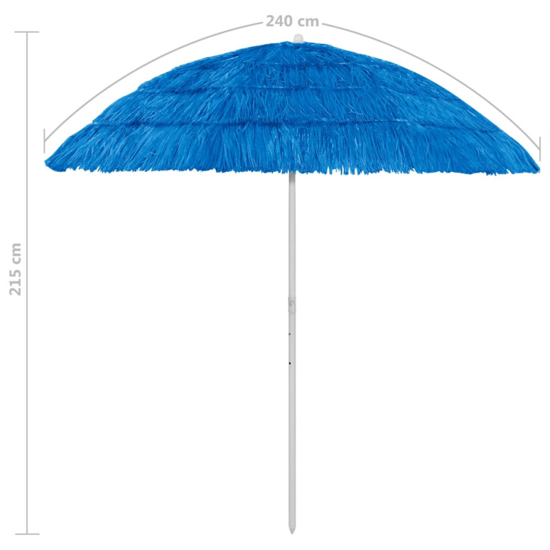 Parasol plażowy w hawajskim stylu, niebieski, 240 cm