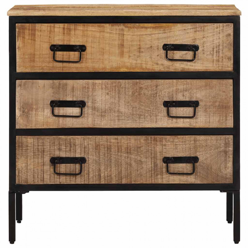 Szafki, 2 szt., 70x35x70 cm, lite surowe drewno mango