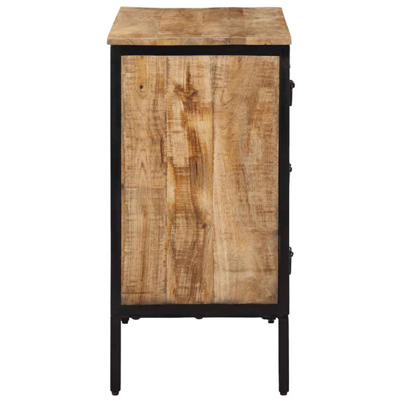 Szafki, 2 szt., 70x35x70 cm, lite surowe drewno mango