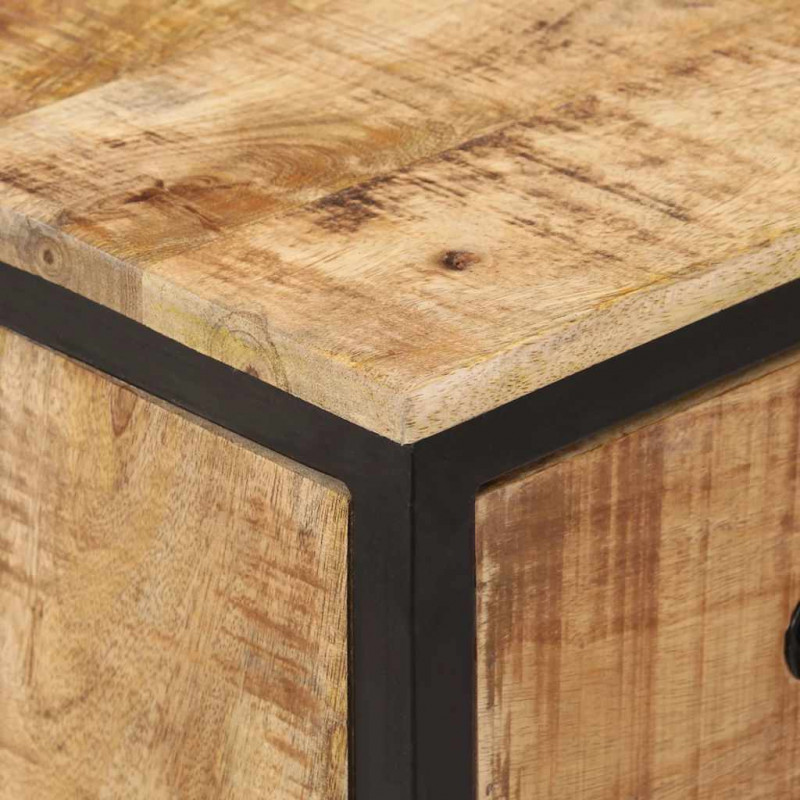 Szafki, 2 szt., 70x35x70 cm, lite surowe drewno mango