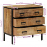 Szafki, 2 szt., 70x35x70 cm, lite surowe drewno mango
