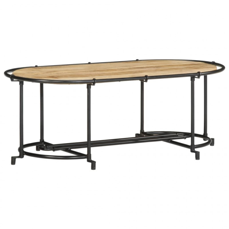 Stolik kawowy, 110x55x40 cm, lite surowe drewno mango