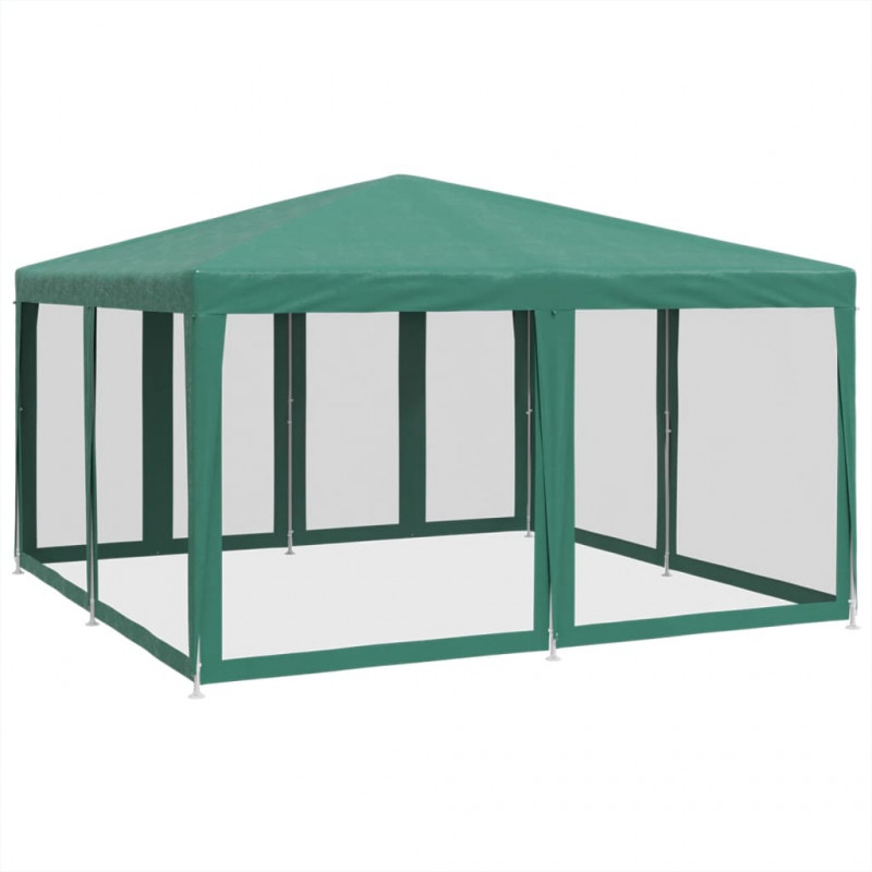 Namiot imprezowy z 8 ścianami z siatki, zielony, 4x4 m, HDPE