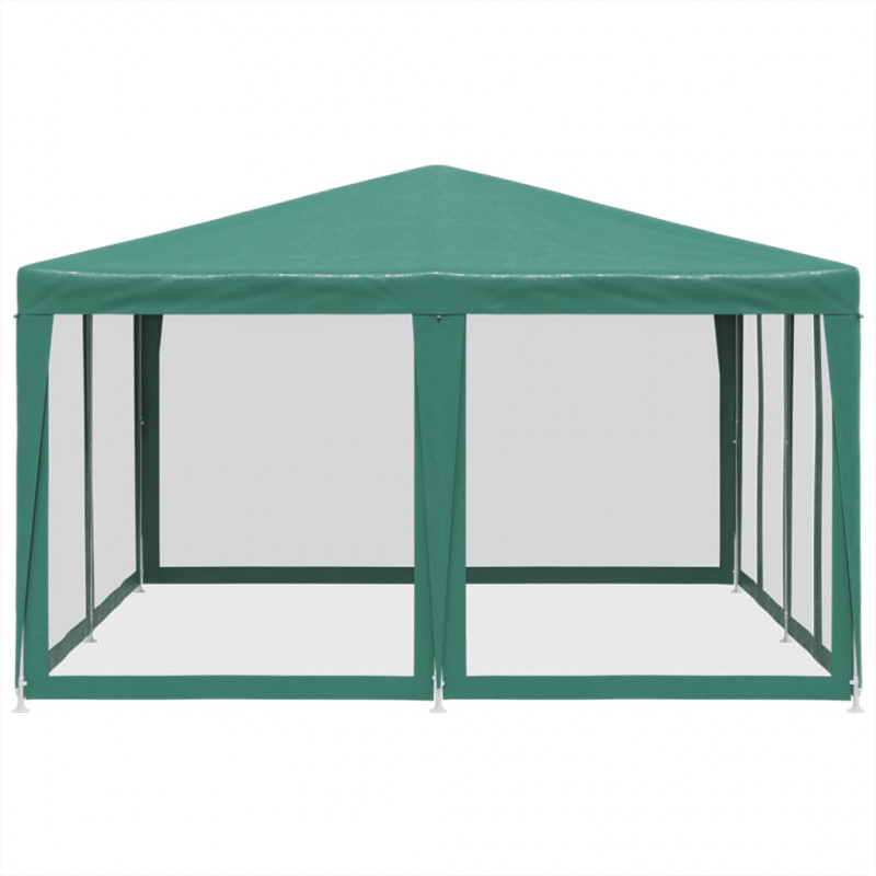 Namiot imprezowy z 8 ścianami z siatki, zielony, 4x4 m, HDPE