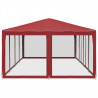 Namiot imprezowy z 12 ścianami z siatki, czerwony, 8x4 m, HDPE