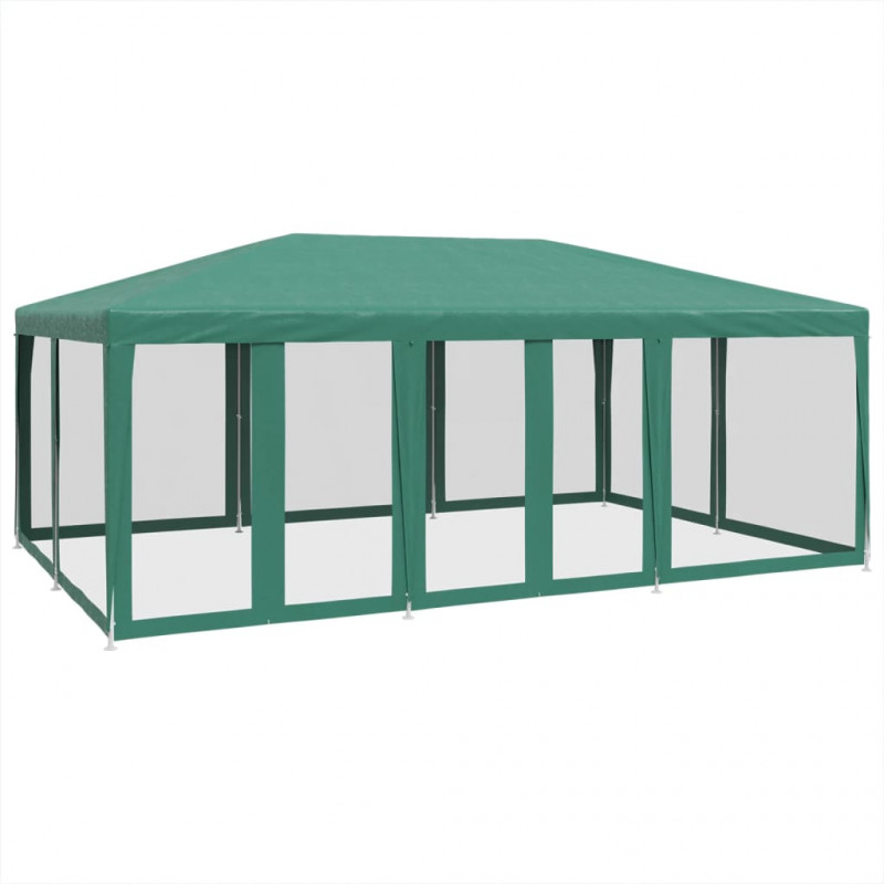 Namiot imprezowy z 10 ścianami z siatki, zielony, 6x4 m, HDPE