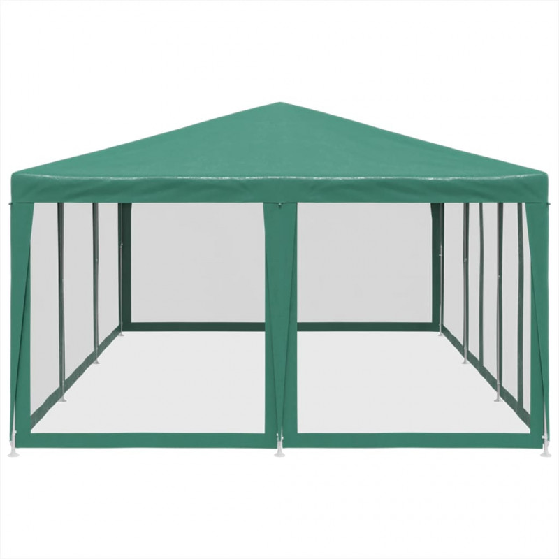 Namiot imprezowy z 10 ścianami z siatki, zielony, 6x4 m, HDPE