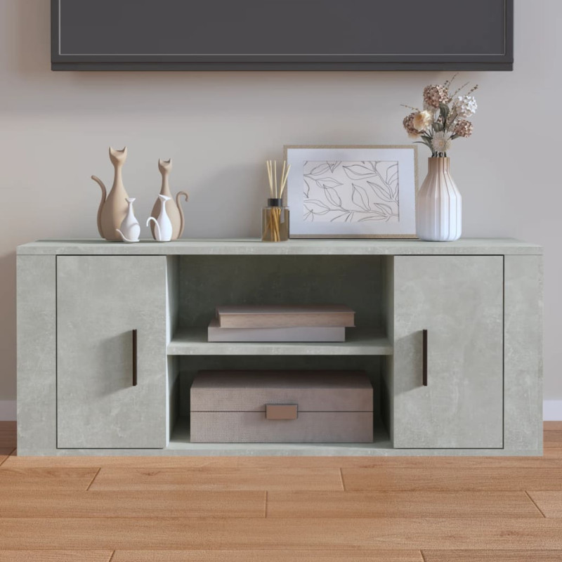 Szafka pod TV, szarość betonu, 100x35x40 cm